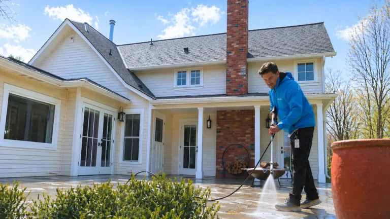 Residential house washing service safely cleaning home siding in Seattle WA