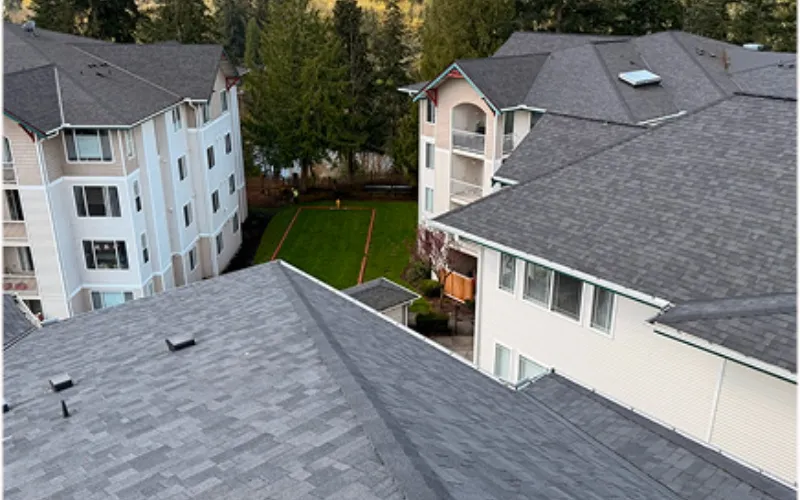 Roof cleaning service for HOA community buildings in Greater Seattle Area
