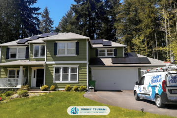 Clean PNW home exterior on a summer day after Johnny Tsunami exterior cleaning