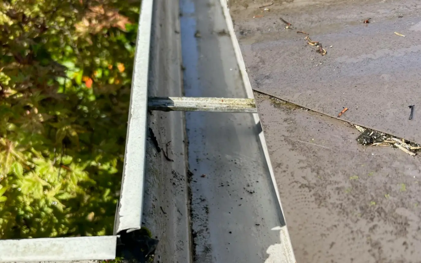 Clean gutter after cleaning with improved water flow