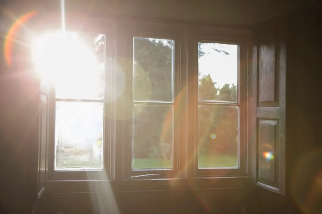 Clean windows allowing natural sunlight into a home interior