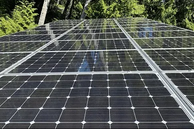 Solar panels after professional cleaning